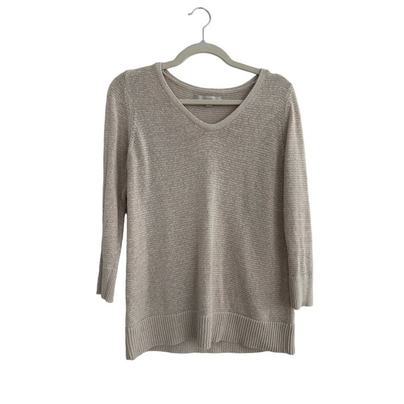 Loft Beige Lightweight Pull Over Sweater Size M - Picture 1 of 4